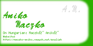 aniko maczko business card